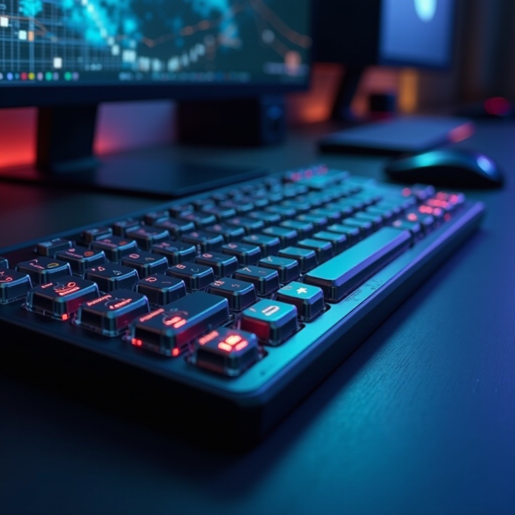 Mechanische Tastatur mit Bildschirm