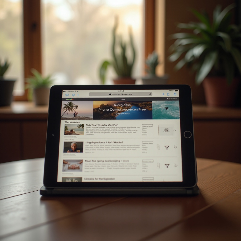 celá obrazovka iPad Safari