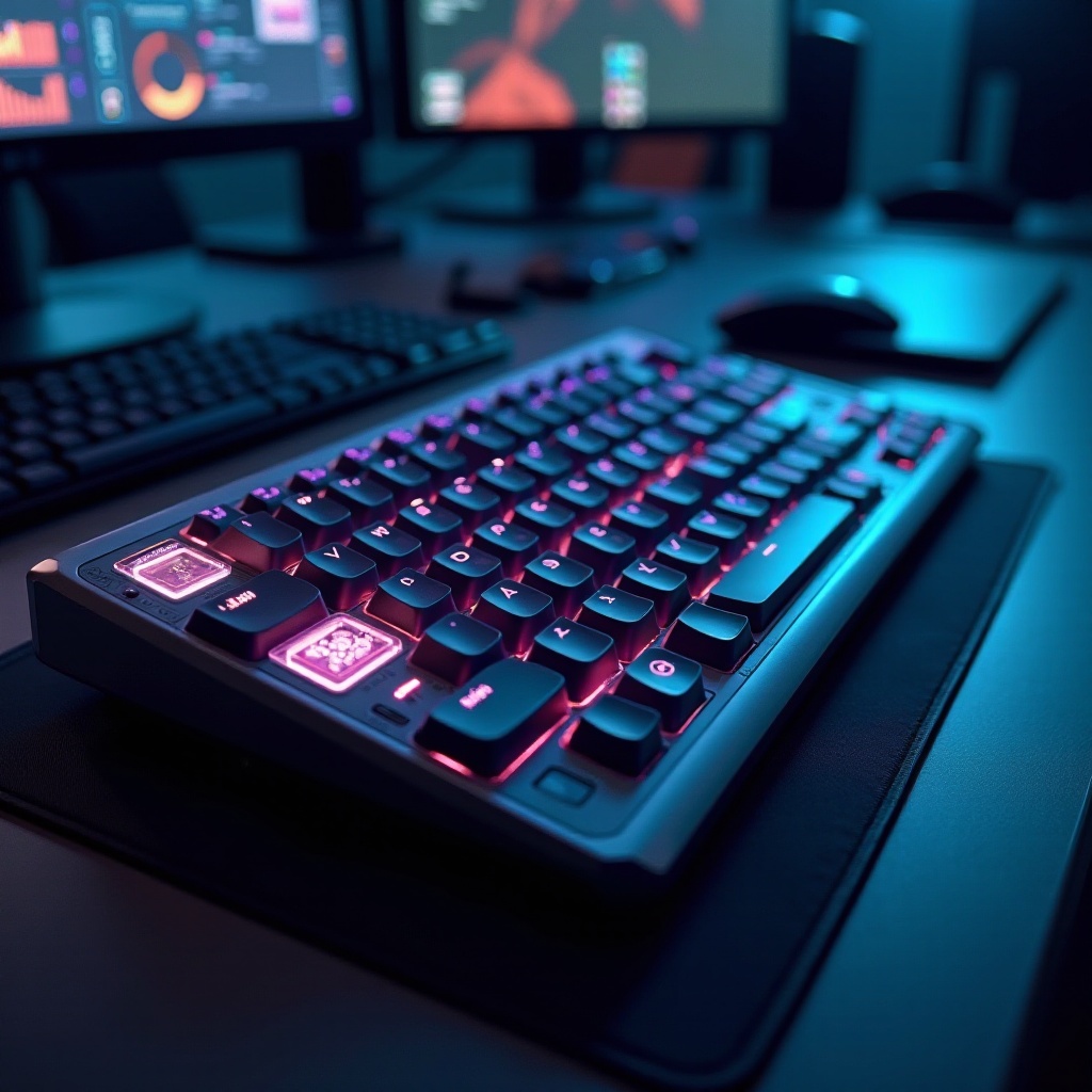 Mechanická klávesnice s obrazovkou