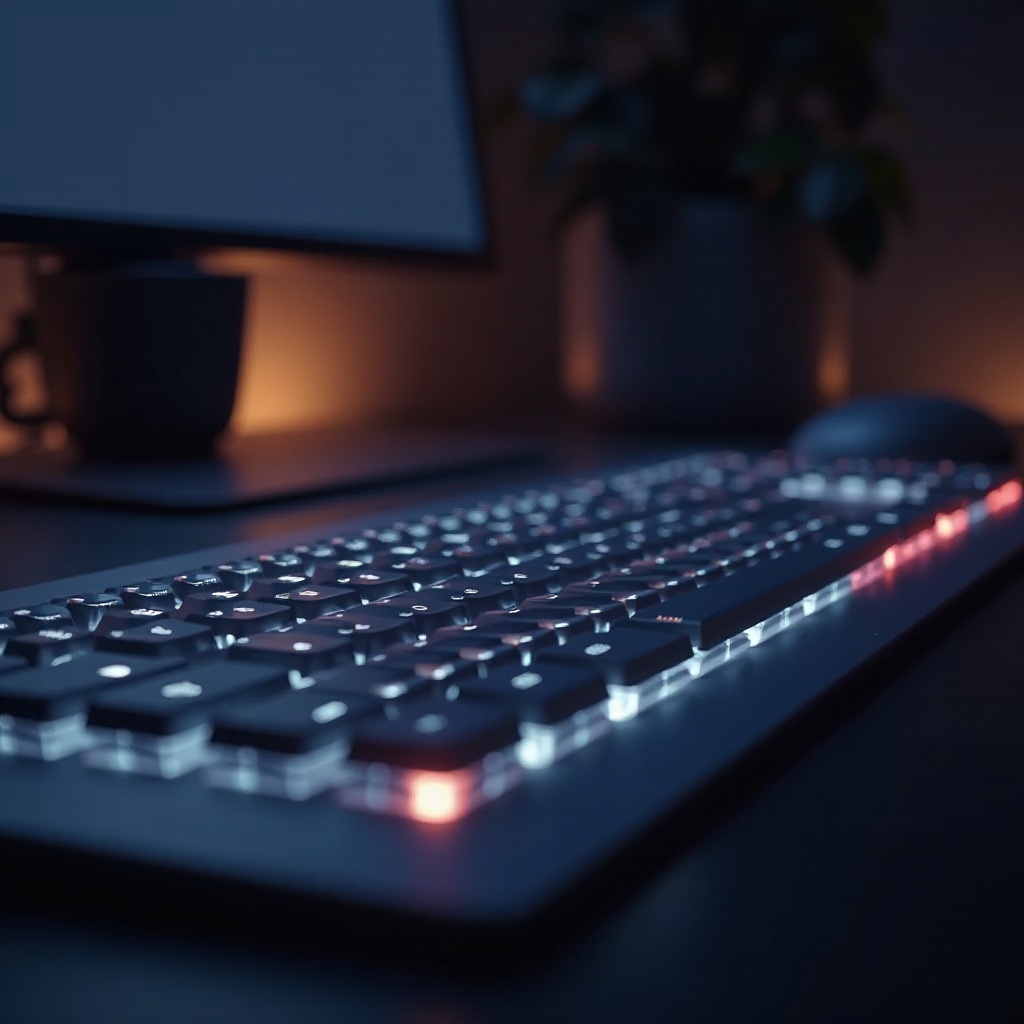 leise beleuchtete Tastatur