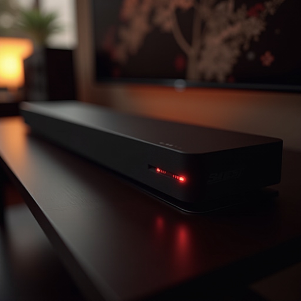 rotes Licht auf Bose-Soundbar