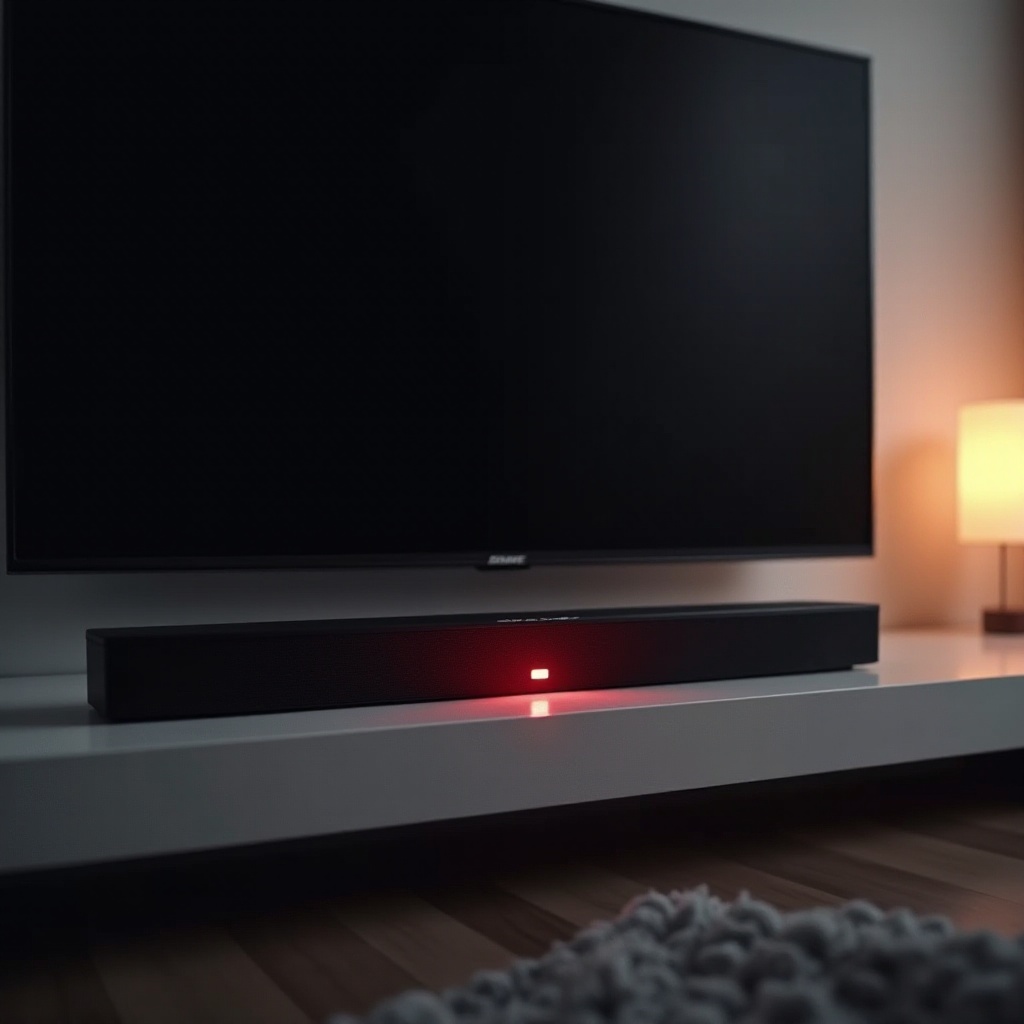 czerwone światło na soundbarze Bose